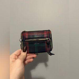 Lodis plaid leather coin/card purse